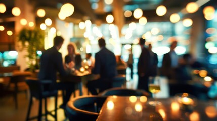 People gather around a table in a dimly lit city bar, with warm ambiance and cozy lights creating a inviting atmosphere