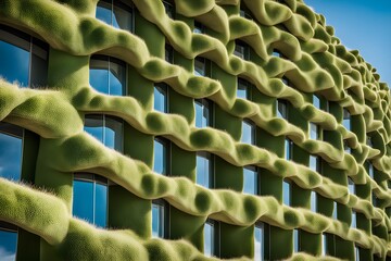 Obraz premium building inspired by the skin of a cactus showcasing natural methods of heat regulation and water retention, AI generated