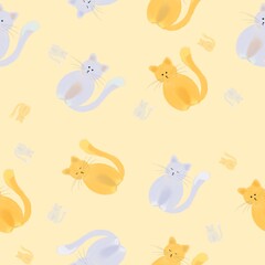 seamless pattern with cats