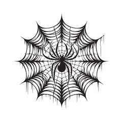 SPIDER NET SILHOUETTE VECTOR ILLUSTRATION