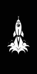 a rocket  starting vector illustration 