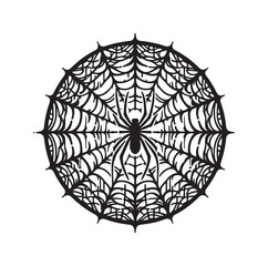 Obraz premium SPIDER NET SILHOUETTE VECTOR ILLUSTRATION
