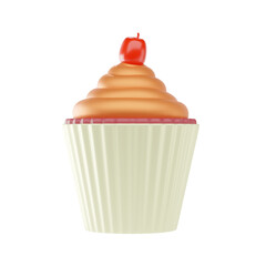 cupcake 3d icon and illustration