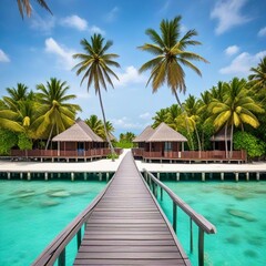 Fototapeta premium tropical pool with palms