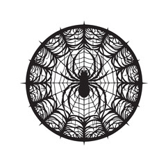 SPIDER NET SILHOUETTE VECTOR ILLUSTRATION