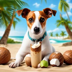 jack russell terrier on the beach
