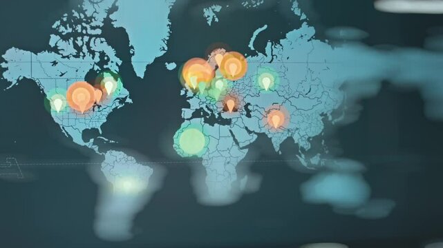 Spam activity on world map in real-time