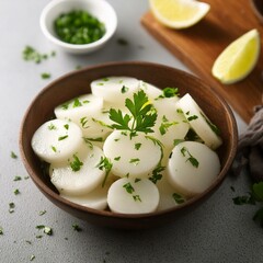 Healthy daikon radish salad 