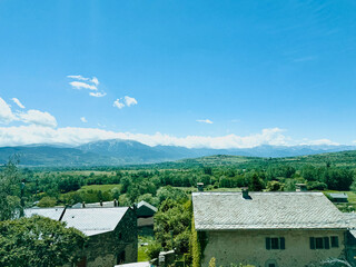 Mountain landscapes of Haute Cerdagne in the region of Languedoc-Roussillon, Pyrénées Orientales. 