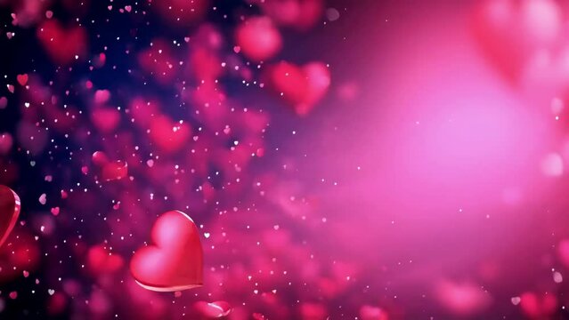 floating heart shape symbol valentine background red animation as a concept of passion and romance - 4k new stock video footage AI