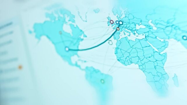 Hacking attacks in real-time on world map, source location Europe