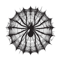 Obraz premium SPIDER NET SILHOUETTE VECTOR ILLUSTRATION