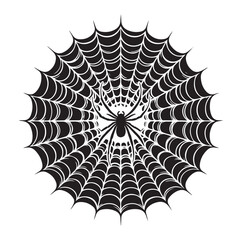 SPIDER NET SILHOUETTE VECTOR ILLUSTRATION