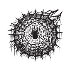 SPIDER NET SILHOUETTE VECTOR ILLUSTRATION