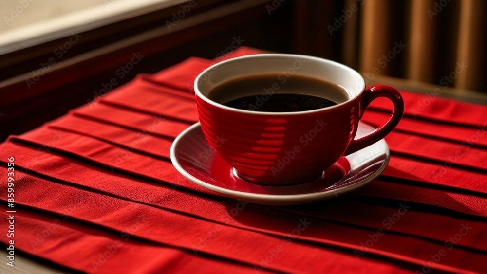 Poster  A warm cup of coffee a cozy morning start