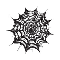 SPIDER NET SILHOUETTE VECTOR ILLUSTRATION