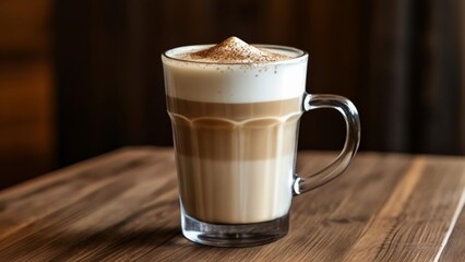  Deliciously layered coffee drink ready to be enjoyed