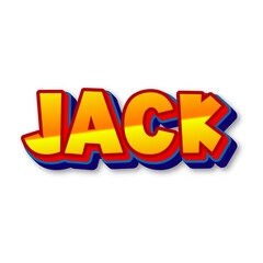 3D Jack name text poster