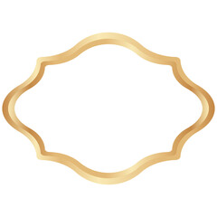 Elegant Illustration of Golden Islamic Border. Gold Luxury Ornament.