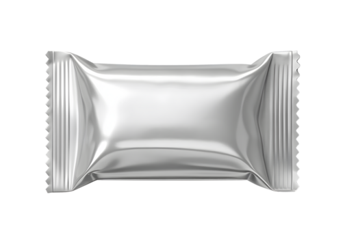 Mockup of a Blank Candy Foil Pack