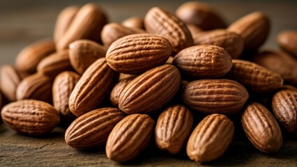  Nutty Delight  A closeup of almonds in a pile