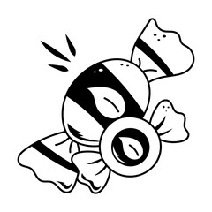 A doodle icon of sustainable candy packaging 
