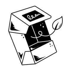 A hand drawn icon depicting biodegradable box 
