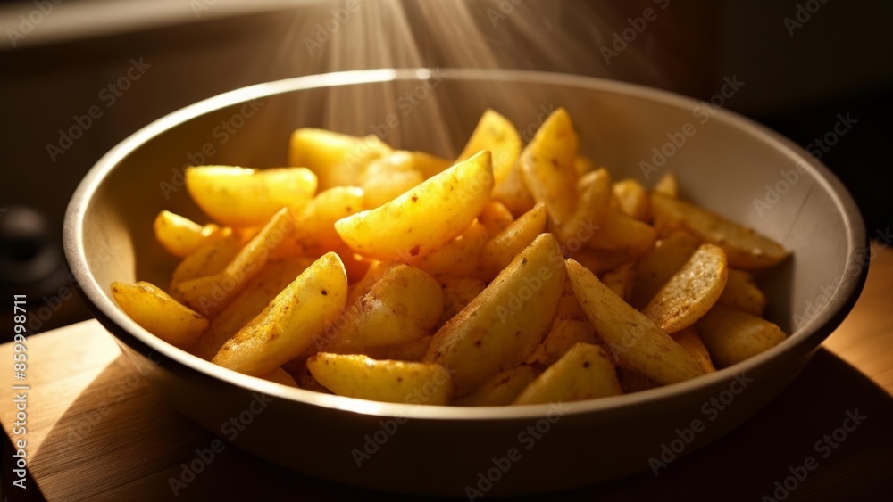 Canvas Prints  Goldenbrown crispy fries in a bowl ready to be enjoyed