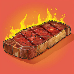 Vector_Porterhouse_steak_with_scorch_cartoon_vec