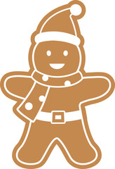 Holiday gingerbread man cookie icon