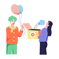 Check this flat illustration of april fool prank 