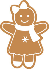 Holiday gingerbread man cookie icon