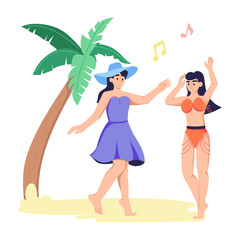 Trendy flat illustration of beach party 