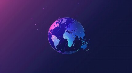 Fototapeta premium A simple yet elegant illustration of a globe with continents rendered in clean lines, ideal for use by travel agencies and global travel companies. Generative AI