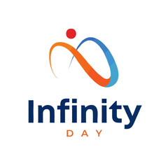 Obraz premium Red blue minimalist infinity day flyer