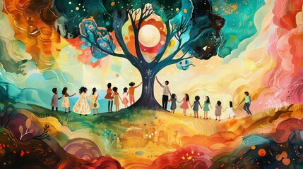 Fototapeta premium Positive Depict a positive environment where everyone is happy and supportive.