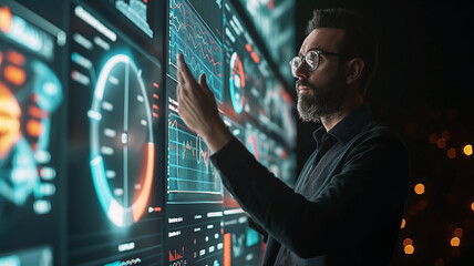 Business work on screen examine analyzing data