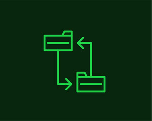 files exchange illustration in flat style design. Vector illustration.