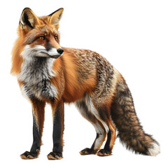 Fototapeta premium Clipart illustration of fox on a white background. Suitable for crafting and digital design projects.[A-0002]