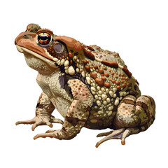 Fototapeta premium Clipart illustration of toad on a white background. Suitable for crafting and digital design projects.[A-0002]