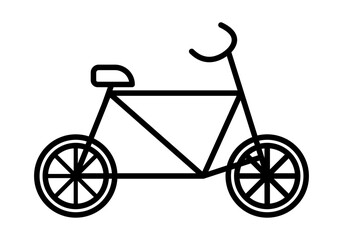 Fototapeta premium Icono negro de una bici en fondo blanco