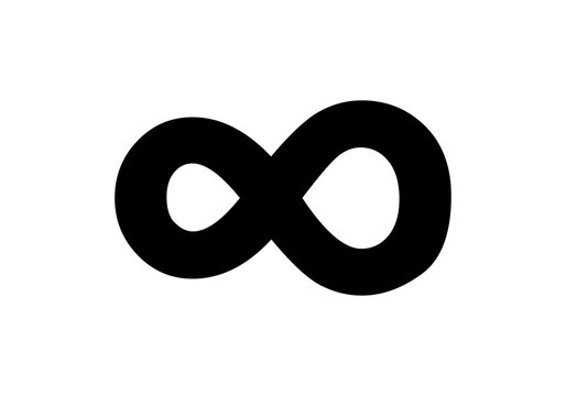 Icono negro de infinito en fondo blanco