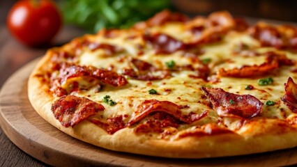 Deliciously baked pizza ready to be savored