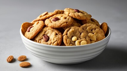  Delicious assortment of cookies and nuts in a bowl