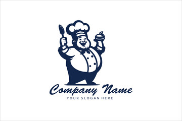 chef logo design vector illustration, restaurant symbol vector