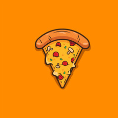 Pizza cheese melt flat design illustration