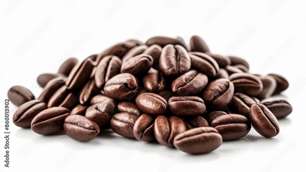 Sticker  Freshly roasted coffee beans ready to brew