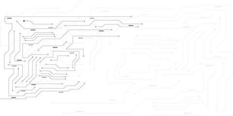 Vector Technology black circuit diagram concept. Abstract technology on white background. High-tech circuit board .