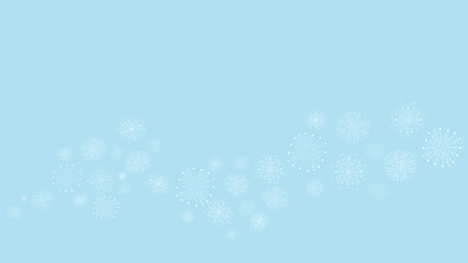Beautiful falling snowflakes on a blue background. Lots of white snowflakes. The concept of New Year and Christmas
