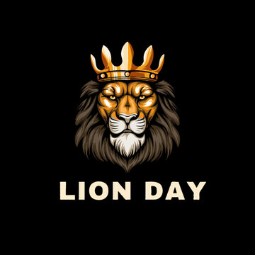 Yellow and Black Illustrative The Lion Day Flyer